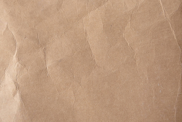Brown crumpled paper texture for background. - Fotoğraf, Görsel
