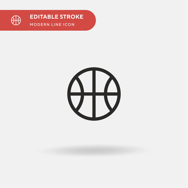 Basketbal Jednoduchá vektorová ikona. Šablona návrhu symbolu ilustrace pro webový mobilní prvek uživatelského rozhraní. Perfektní barva moderní piktogram na upravitelný tah. Basketbalové ikony pro váš podnikatelský projekt - Vektor, obrázek