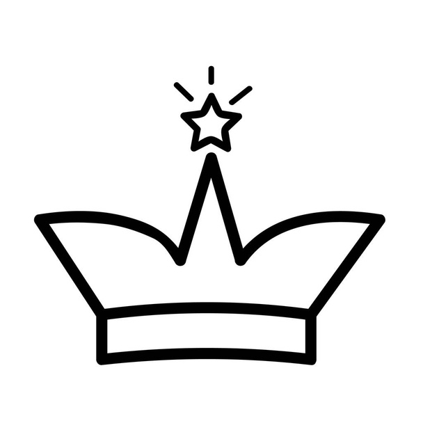 Simple Vector Icon Outline Style, Crown for part of logo or other related
 - Вектор,изображение