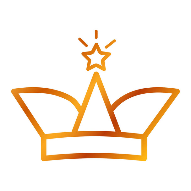 Simple Golden Vector Icon Outline Style, Crown for part Of logo or other related - Vector, Image
