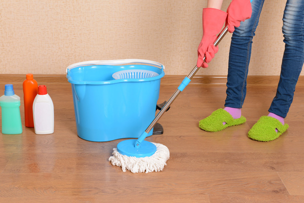 House cleaning with mop - Foto, Imagem