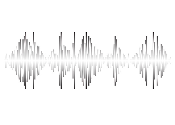 Логотип чорної звукової хвилі на білому тлі. Елемент музичного еквалайзера, звуковий символ. Ілюстрація технології цифрової хвилі Jpeg
. - Фото, зображення