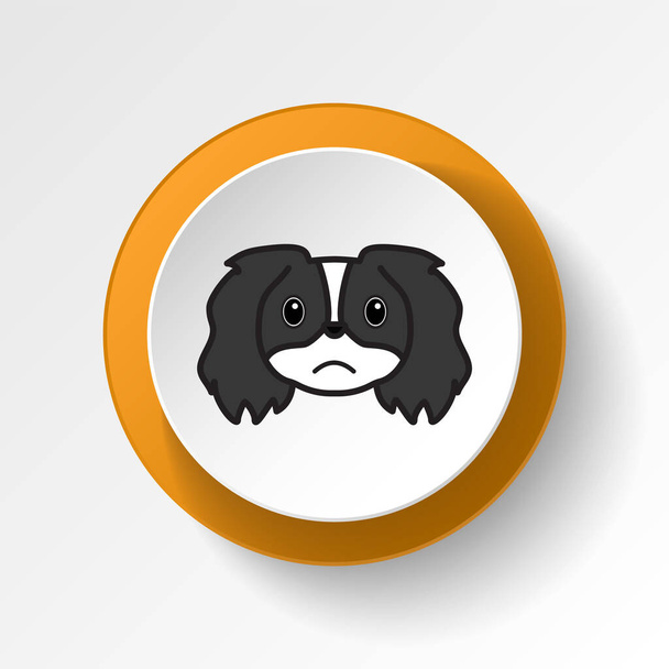 pekingese, emoji, ícone de botão multicolorido infeliz. Sinais e símbolos ícone pode ser usado para web, logotipo, aplicativo móvel, UI, UX no fundo branco
 - Vetor, Imagem