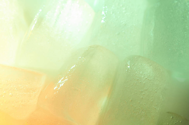 Surface of colorful ice cubes macro close up view - Foto, imagen