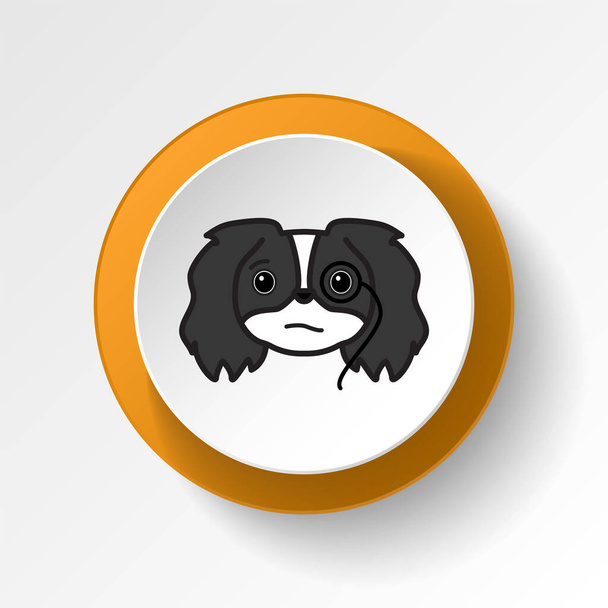 pekingese, emoji, arrogance multicolored button icon. Signs and symbols icon can be used for web, logo, mobile app, UI, UX on white background - Vetor, Imagem