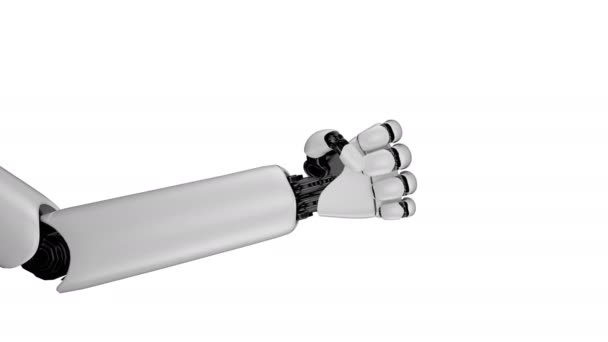 Robot hand on white background and green screen generated by 3D rendering. - Footage, Video
