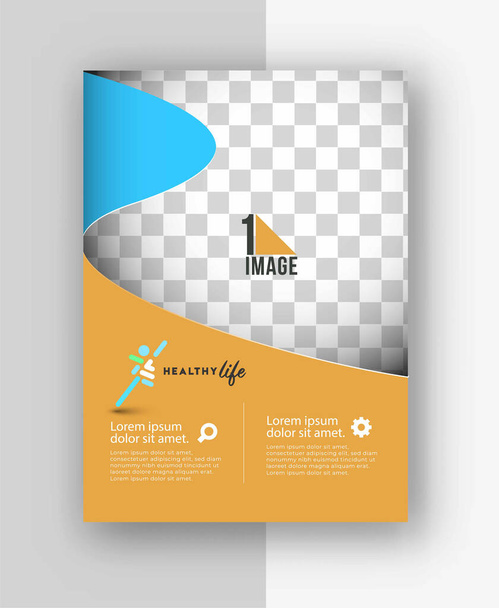 Healthcare brochure, flyer, magazine cover & poster template, vector illustration.  - Vector, Image