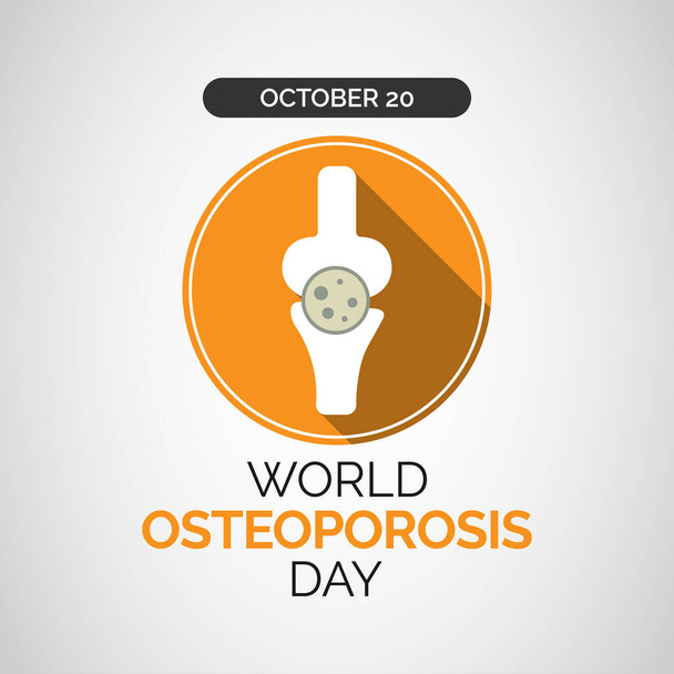 La Giornata Mondiale dell'Osteoporosi si celebra ogni anno il 20 ottobre e lancia una campagna di un anno dedicata a sensibilizzare il mondo sulla prevenzione, la diagnosi e il trattamento delle malattie da osteoporosi.. - Vettoriali, immagini