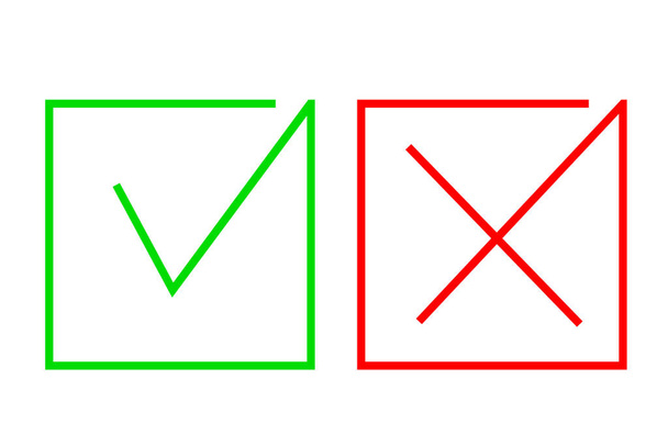 Signo de icono de vector simple Verdadero y falso
  - Vector, Imagen
