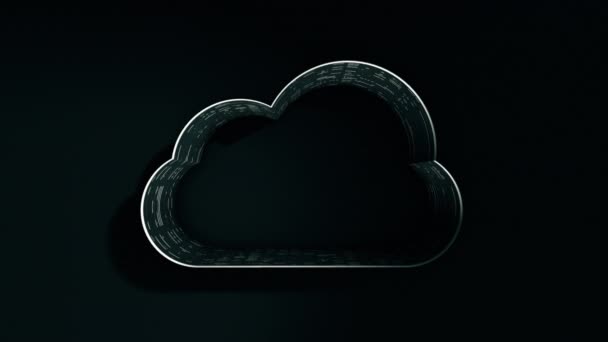 symbol chmury technologii chmury - Materiał filmowy, wideo