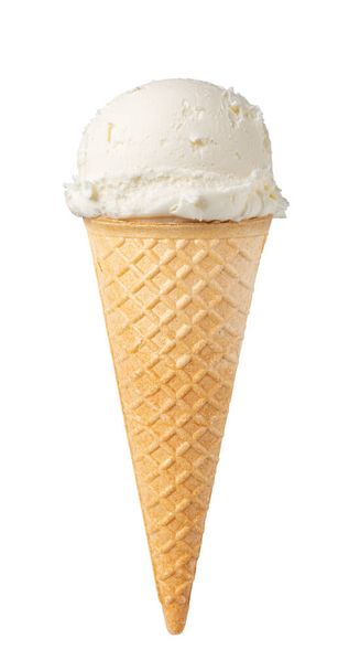 παγωτό βάφλα χωνάκι απομονωμένο σε λευκό φόντο - Φωτογραφία, εικόνα