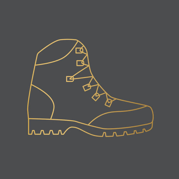 golden hiking boots icon- vector illustration - Vector, Image