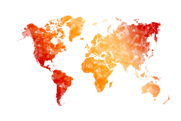 World map, isolated on white background. Flat Earth, gray map template, Globe similar worldmap icon. Travel worldwide, map silhouette backdrop - Photo, Image