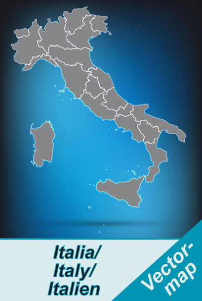 Mapa da Itália - Vetor, Imagem
