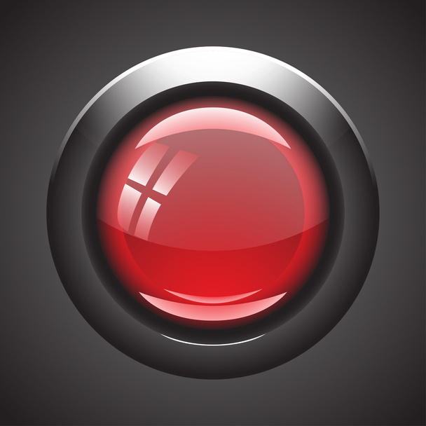 realistic red blank button - Vector, imagen