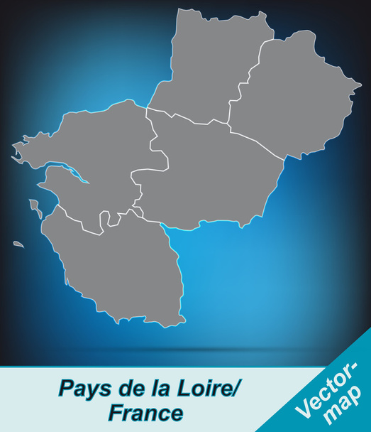 Karte von pays de la loire - Vektor, Bild