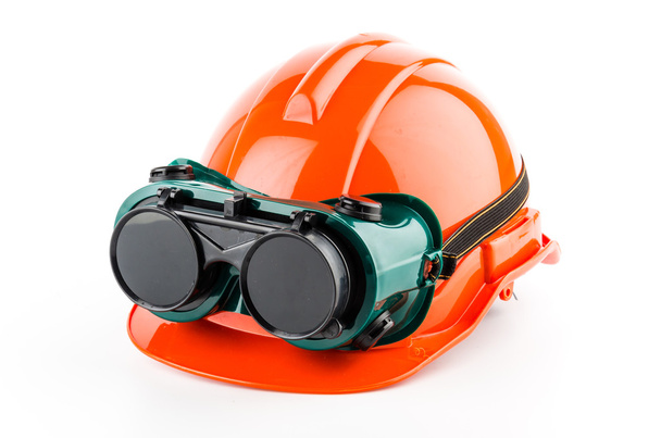 Safety helmet and goggles glasses - Photo, Image