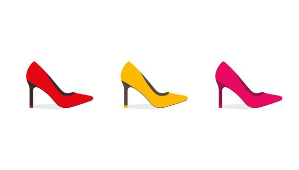 Illustration vectorielle de chaussures à talons hauts multicolores - Vecteur, image