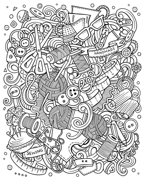 Hand Made hand drawn raster doodles illustration. Handmade poster design. - Photo, Image