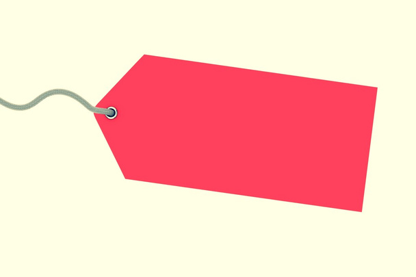 Red label on white backgroun - Фото, изображение