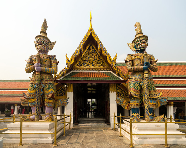 Wat Phra Kaeo, Temple of the Emerald Buddha and the home of the Thai King. Wat Phra Kaeo is one of Bangkok's most famous tourist sites and it was built in 1782 at Bangkok, Thailand. - Photo, image