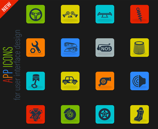 auto tuning web icons for user interface design - Vector, Image