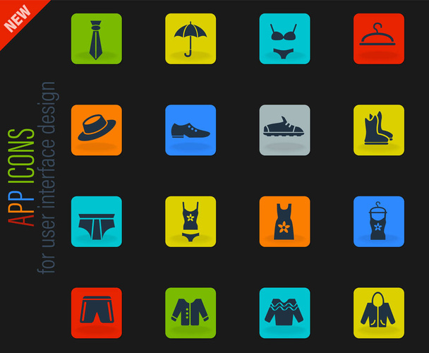 ruhák web ikonok felhasználói felület tervezés - Vektor, kép