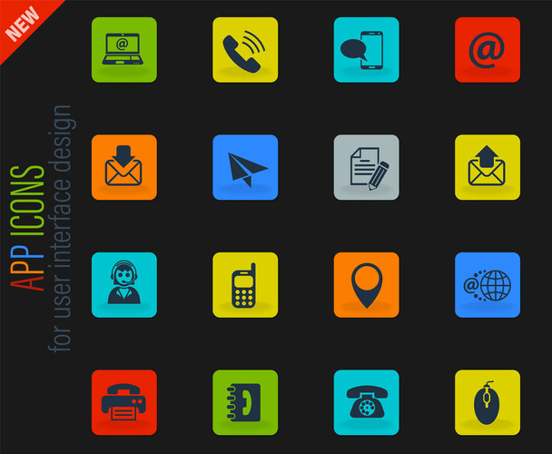 Свяжитесь с нами иконки для дизайна пользовательского интерфейса - Вектор,изображение