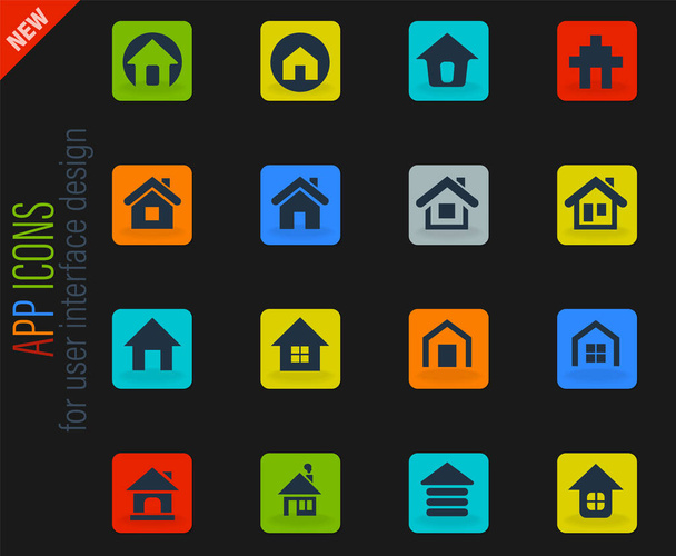 Home icon set for web sites and user interface - Vector, Image