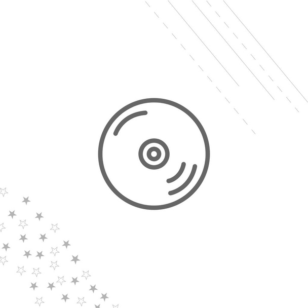 Icono de unidad, icono de línea aislada de CD para web y móvil
 - Vector, Imagen