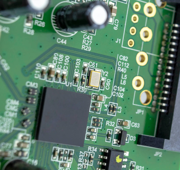 Closeup image of an Integrated Circuit Board from a computer - Fotó, kép