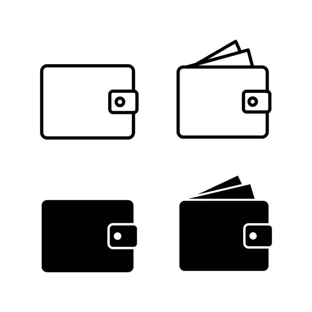 Set di icone del portafoglio. icona portafoglio soldi - Vettoriali, immagini
