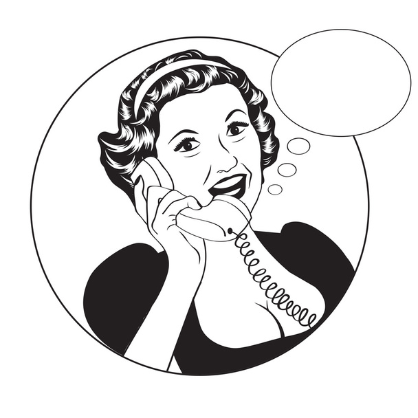 popart képregény retro nő beszélt telefonon - Fotó, kép