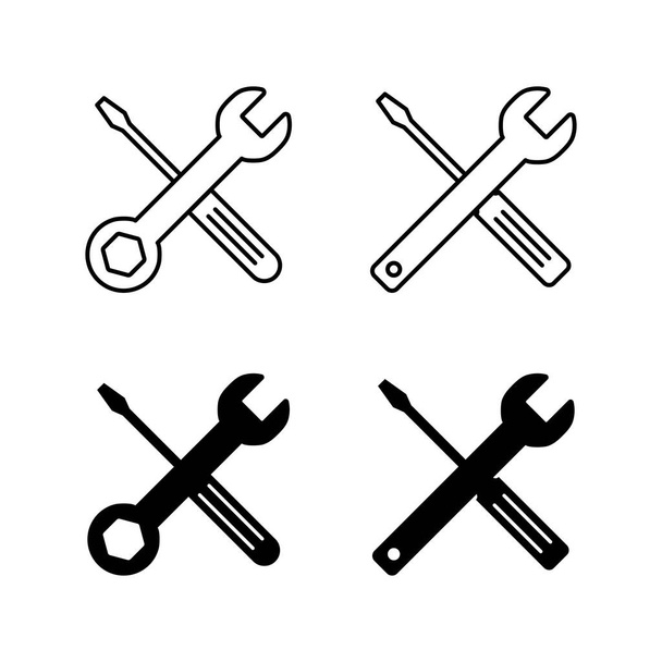 Ein Satz Reparatur-Symbole. Schraubenschlüssel und Schraubenzieher-Symbol. Ein Vektor-Symbol. Wartung - Vektor, Bild