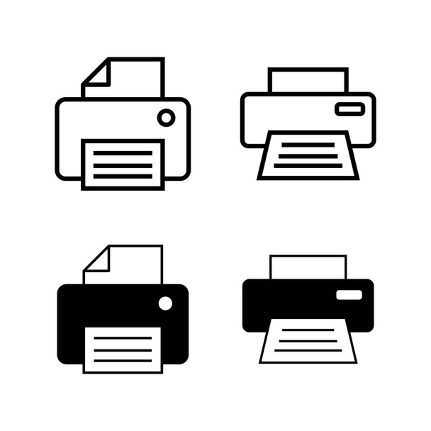 Набор значков принтера. иконка печати Значок вектора факса. - Вектор,изображение