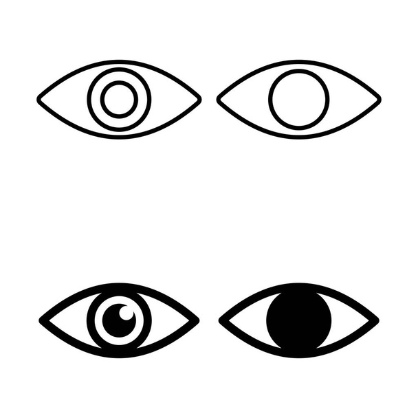 Göz simgeleri dizisi. Bak ve Vizyon simgesi. Göz vektörü ico - Vektör, Görsel