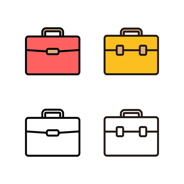 Bir takım evrak çantası simgeleri. Evrak çantası vektör simgesi - Vektör, Görsel
