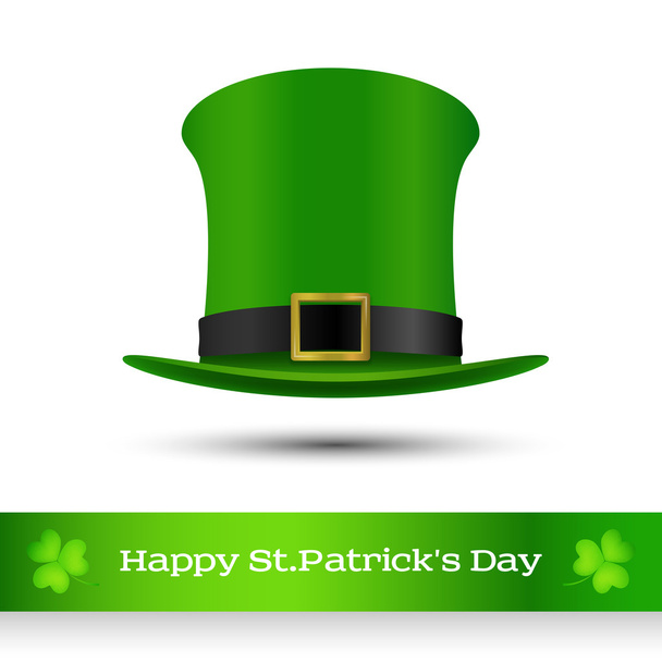 St. Patricks dag groen hoed van een kabouter - Vector, afbeelding