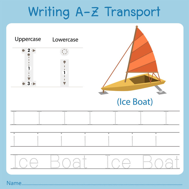 Illustrateur de l'écriture du transport A-Z I - Vecteur, image