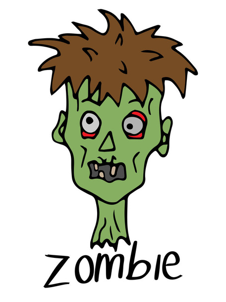 character for halloween terrible zombie in the form of a comb with a drop-eye - Wektor, obraz