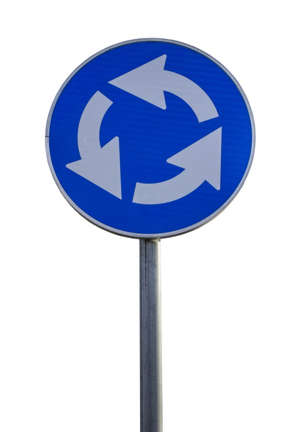 Traffic sign for roundabout - Photo, Image