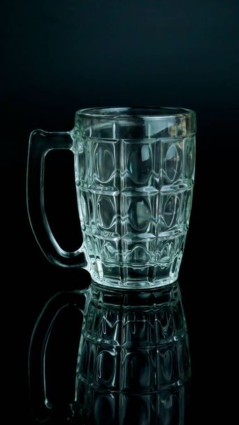 Beer Mug with nice reflection isolated on black background  - Φωτογραφία, εικόνα