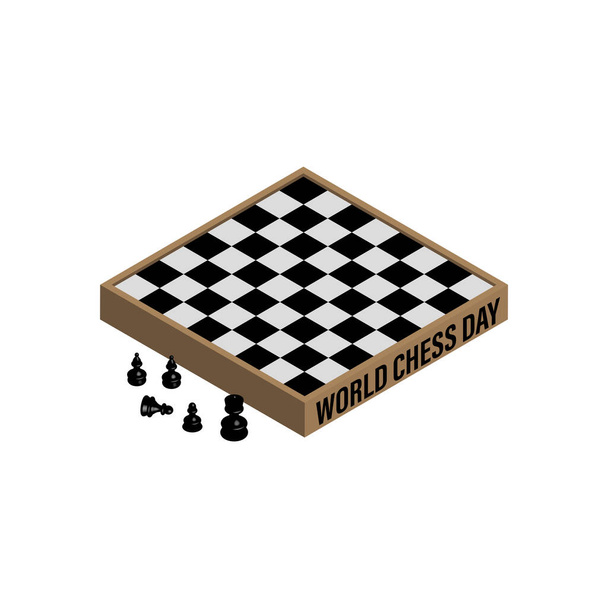 Векторная иллюстрация к Международному дню шахмат.  - Вектор,изображение