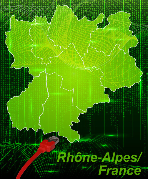 Map of Rhone-Alpes - Vector, Image