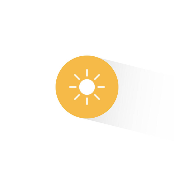 Moda Düz Stili Güneş Simgesi Vektörü. Parlaklık Düğmesi Sembol İllüstrasyonu - Vektör, Görsel