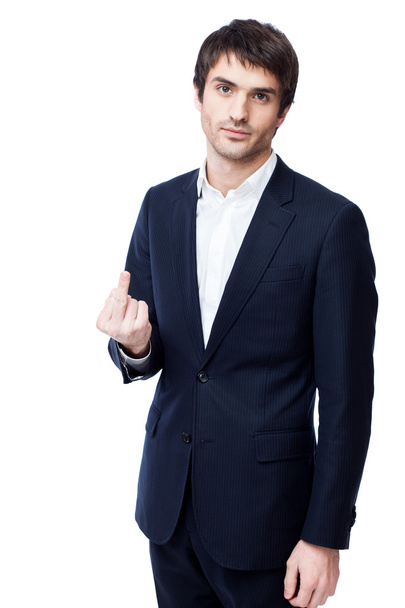 Businessman showing middle finger - Foto, afbeelding