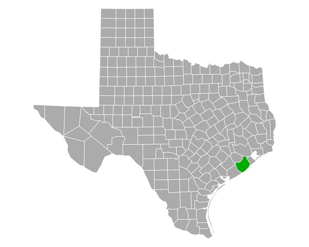 Kaart van Brazoria in Texas - Vector, afbeelding