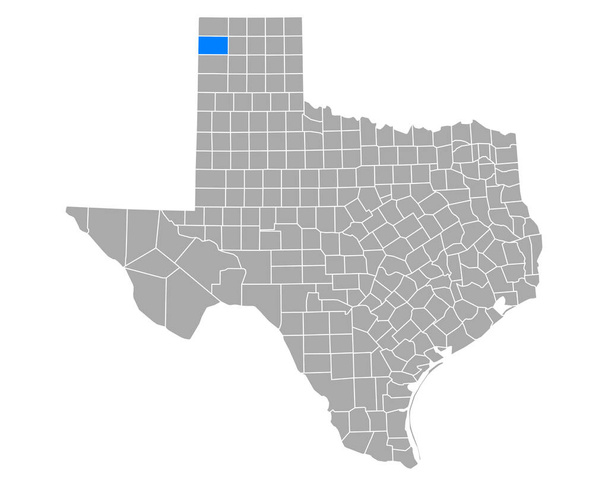 Map of Hartley in Texas - Vector, Image