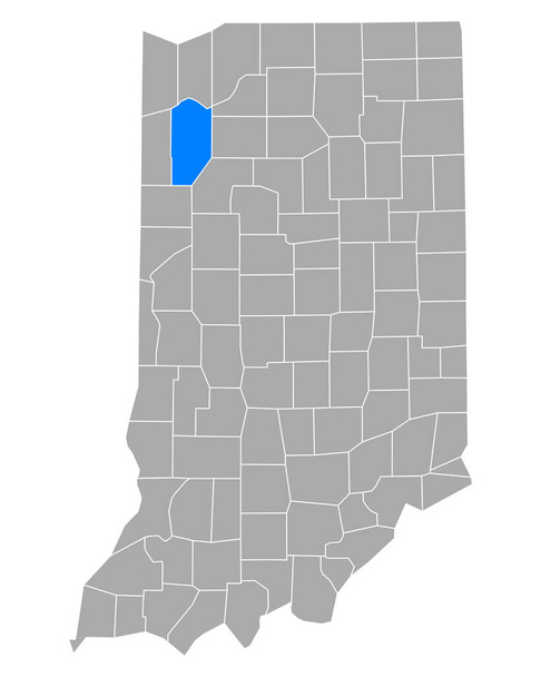 Mappa di Jasper a Indiana - Vettoriali, immagini