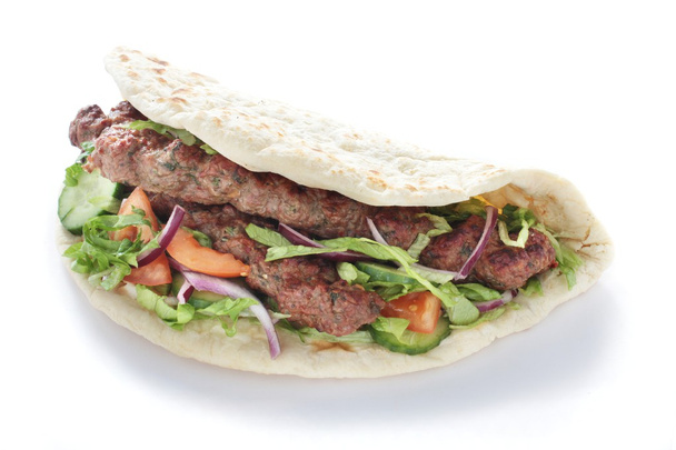 Shish indio kofta kofte pan de kebab naan sándwich
 - Foto, Imagen